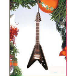 Item 560010 Black Electric Flying V Guitar Ornament