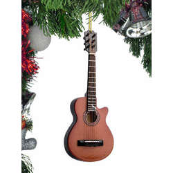 Item 560012 Brown String Cut Away Guitar Ornament