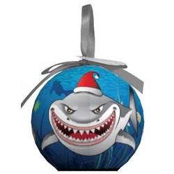 Item 565008 Shark With Santa Hat Blinking Ball Ornament