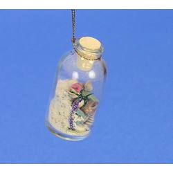 Item 567009 Clear Bottle With Sand & Shells Ornament