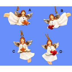 Item 568022 White Angel With Heart Ornament