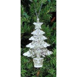 Item 568413 Clear Glittered Christmas Tree Ornament