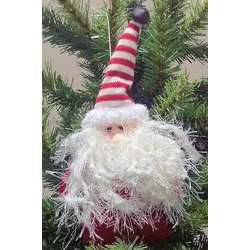 Item 568500 Santa With Red & White Striped Hat Ornament