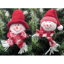 Item 568502 Red/White Snowman Head Ornament