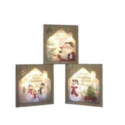 Item 599026 Light Up Santa/Snowman House Box Sign