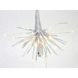 Item 599050 thumbnail Medium LED Lighted White Starburst Hanging With Warm White Bulbs