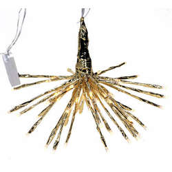 Item 599054 Medium LED Lighted Champagne Starburst Hanging With Warm White Bulbs