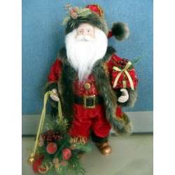 Item 599065 Red/Green Standing Santa With Bag & Gift