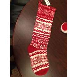 Item 599079 Red/White Knit Stocking