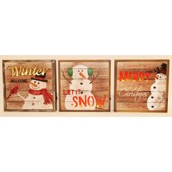 Item 599156 Battery Operated Light Up Snowman Plaque