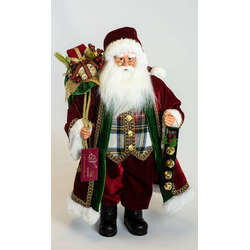 Item 599177 Santa With Traditional White Plaid Vest