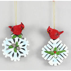 Item 601025 Cardinal On Snowflake Ornament