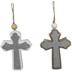 Item 601034 Wood Cross Ornament