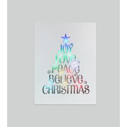 Item 601075 Light Up Christmas Tree With Sayings Wall Hanging