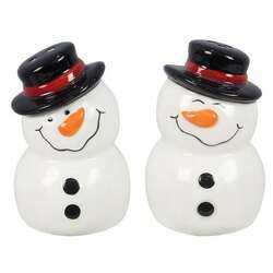 Item 601189 Ceramic Snowman Salt And Pepper Shaker Set