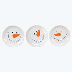 Item 601190 Ceramic Snowman Face Trinket Dish