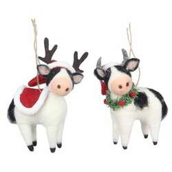 Item 601193 thumbnail Felt Country Christmas Cow Ornament