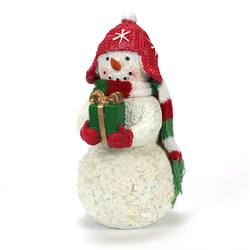 Item 601518 Red, Green, & White Snowman With Gift Sit Around