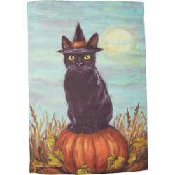 Item 642005 thumbnail Black Cat On A Pumpkin Garden Flag