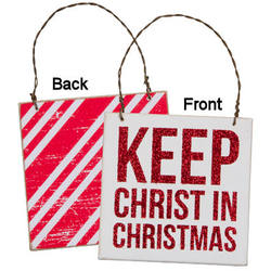 Item 642180 Keep Christ In Christmas Box Sign Plaque
