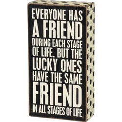 Item 642405 Everyone Has A Friend During Each Stage of Life Box Sign