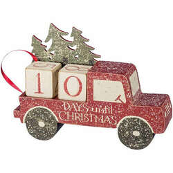 Item 642444 Classic Red Pickup Truck With Tree Countdown Calendar