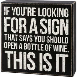 Item 642467 Bottle Of Wine Box Sign