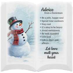 Item 655023 thumbnail Snowman Advice Book Easel Plaque
