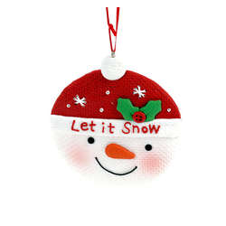 Item 803023 Let It Snow Snowman Head Ornament