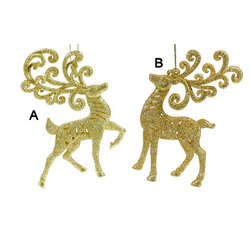 Item 805003 Gold Glitter Reindeer Ornament