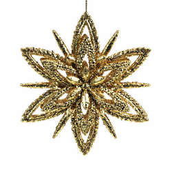 Item 805021 thumbnail Gold Glitter Snowflake Ornament