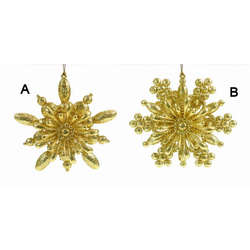 Item 805023 thumbnail Gold Glitter Snowflake Ornament