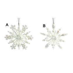Item 805024 thumbnail Glittered White Snowflake Ornament