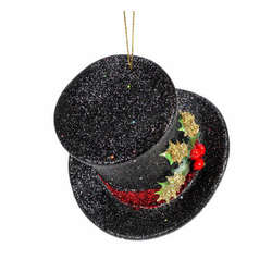 Item 805030 thumbnail Black Snowman Top Hat Ornament