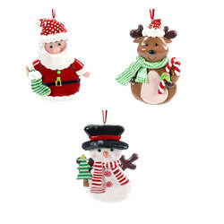 Item 808079 Santa/Deer/Snowman Ornament