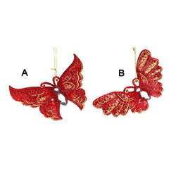 Item 812019 Red/Gold Butterfly With Gem Ornament