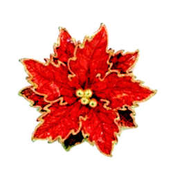 Item 812025 thumbnail Red/Gold Poinsettia Ornament