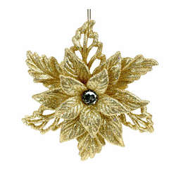 Item 812026 thumbnail Gold Poinsettia Ornament