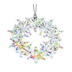 Item 812053 Clear/Iridescent Snowflake Wreath Ornament