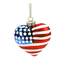 Item 815031 American Flag Heart Ornament