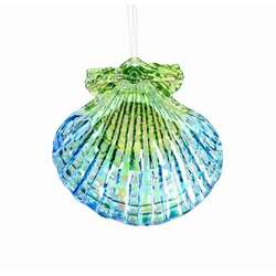 Item 818009 Green/Blue Iridescent Shell Ornament