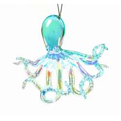 Item 818013 Clear/Iridescent Octopus Ornament