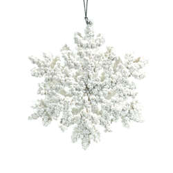 Item 818021 thumbnail White Glitter Snowflake Ornament