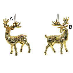 Item 818023 Gold Glitter Reindeer Ornament
