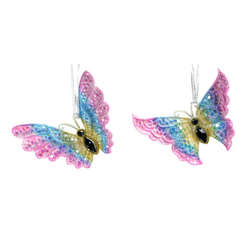 Item 818030 White/Rainbow Butterfly Ornament