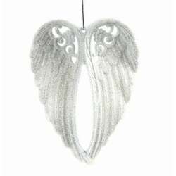 Item 820037 White Angel Wings Ornament
