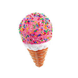 Item 820072 thumbnail Pink Ice Cream Cone With Sprinkles Ornament