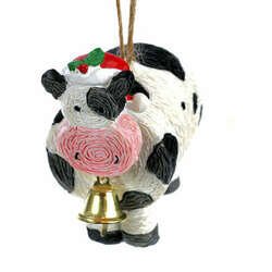 Item 825020 Hay Bale Cow Ornament