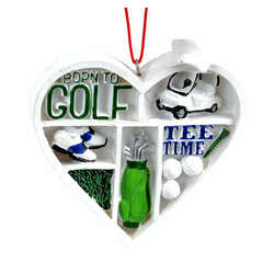 Item 825038 Golf Heart Shadow Box Ornament