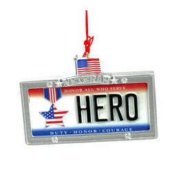 Item 825043 thumbnail Veteran Hero License Plate Ornament